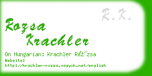 rozsa krachler business card